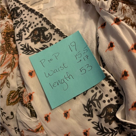 Anthropologie Cream Maxi Dress with Brown Floral Print - Picture 5 of 14